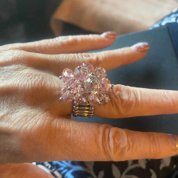 Pink Crystal Cluster Ring - Picture 4 of 4